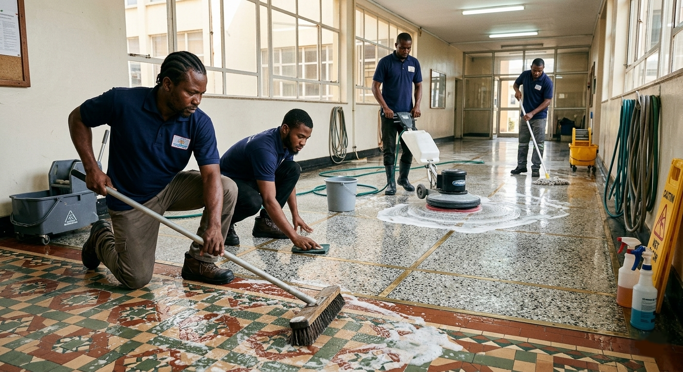 Tile and Terrazzo Scrubbing